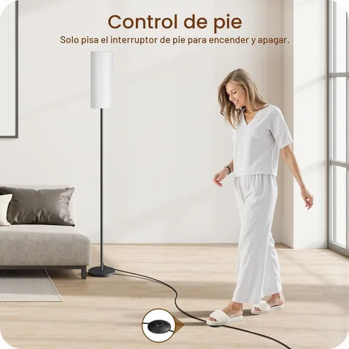 Vista 4 de Paquete de 2 lámparas de pie regulables para sala de estar con 2 controles remotos e interruptor de pie, lámpara de pie de esquina, lámpara alta