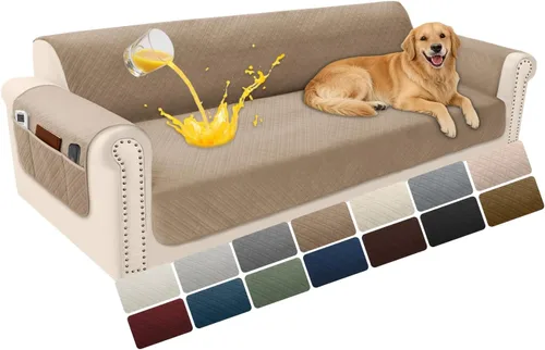 Vista 71 de Fundas de terciopelo 100% impermeables para sofá biplaza, fundas lavables para sofá de 2 plazas, fundas de sofá aptas para mascotas, protector
