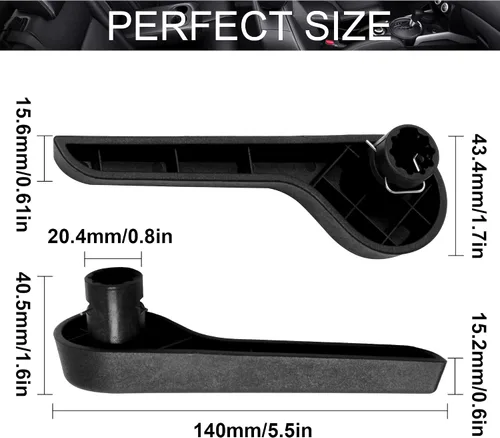 Vista 7 de HUSUKU Manija de Reclinación de Asiento LH Lado Izquierda del Conductor RH Lado Derecho del Pasajero Delantero Ébano para Camioneta Pickup SUV Chevy
