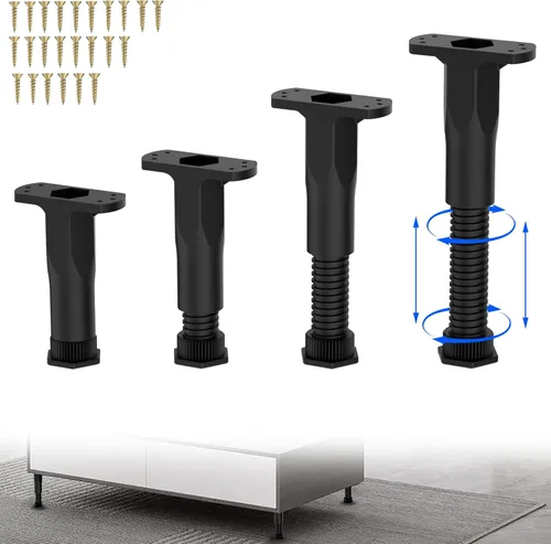 Vista 11 de Patas de soporte de cama ajustables, soporte central telescópico de 5.1 a 8.6 pulgadas