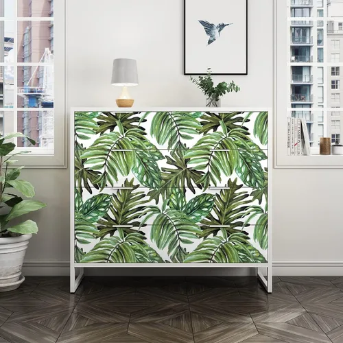 Vista 4 de Papel Tapiz Tropical Despegar y Pegar Papel de Contacto de Selva 17.7 pulgadas x 118.1 pulgadas Papel de Contacto de Hoja de Palma Despegar y Pegar