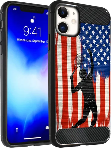 Vista 20 de CasesOnDeck - Funda compatible con Apple iPhone 11 / iPhone XI (2019) de 6.1 pulgadas, funda delgada de fibra de carbono TPU para acentuar arañazos