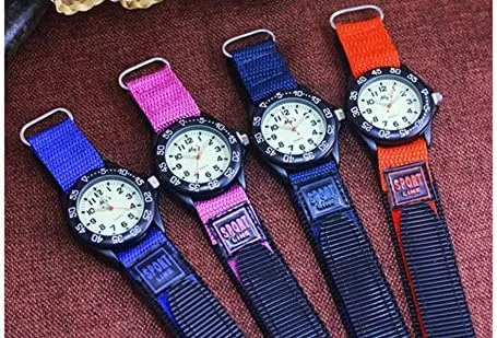 Vista 7 de ELEOPTION Reloj deportivo para hombres y mujeres, analógico, de cuarzo, luminoso, militar, correa de nailon, con velcro, unisex, para adolescentes