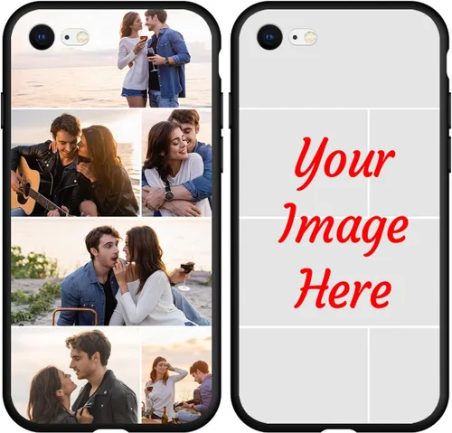 Vista 12 de Funda de teléfono con foto personalizada para iPhone 7 8 SE 2020 2022, imagen/texto personalizado, cubierta negra suave y delgada, regalo único