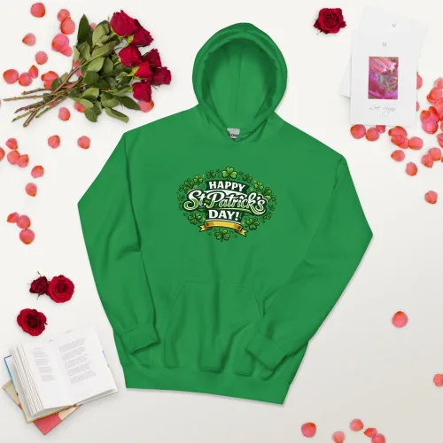 Vista 3 de Maydear Sudadera con capucha para hombre y mujer, diseño de trébol de la suerte