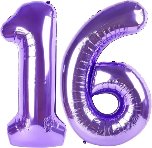 Vista 182 de Globos con números de 40 pulgadas, color negro, para decoraciones de cumpleaños de 10 a 100 años Jumbo 40In & Vibrant Color, With Hanging Holes