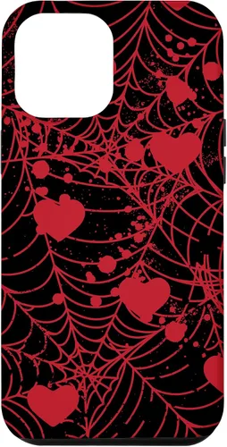 Vista 26 de Spiderweb Valentine's Day Hearts Gothic Goth Black Fairycore Case for iPhone 17