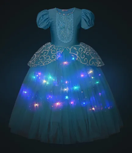 Vista 2 de Vgolar Disfraz de princesa iluminado para Halloween, disfraz de cosplay