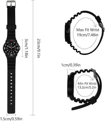 Vista 6 de Reloj analógico para niños, resistente al agua, para enseñar el tiempo, para niños y niñas, correa suave para aprender
