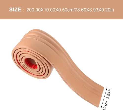 Vista 3 de DOITOOL Moldura flexible para placa base de pared, 3.9 x 78.6 pulgadas, autoadhesiva, 3.9 x 78.6 pulgadas, zócalos de pared de vinilo autoadhesivos