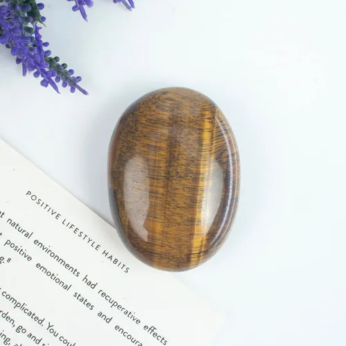 Vista 2 de Crocon® Piedra de palma grande de ojo de tigre de 1.969 in, más de 900 quilates, piedras de bolsillo para equilibrio natural de chakras, piedras