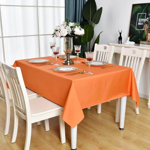 Vista 40 de Mantel Cuadrado Verde Manzana Impermeable Resistente a las Manchas Sin Arrugas Mantel de Mesa de Poliéster 210GSM Limpiable Cubierta de Mesa