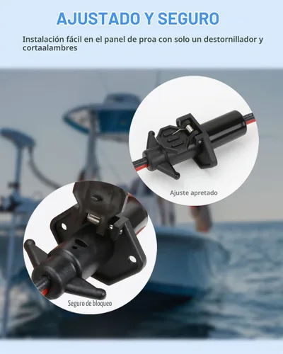 Vista 6 de Enchufe de motor de arrastre, enchufe y receptáculo de motor de arrastre de 12 V para Minn Kota, motor de arrastre impermeable de conexión rápida