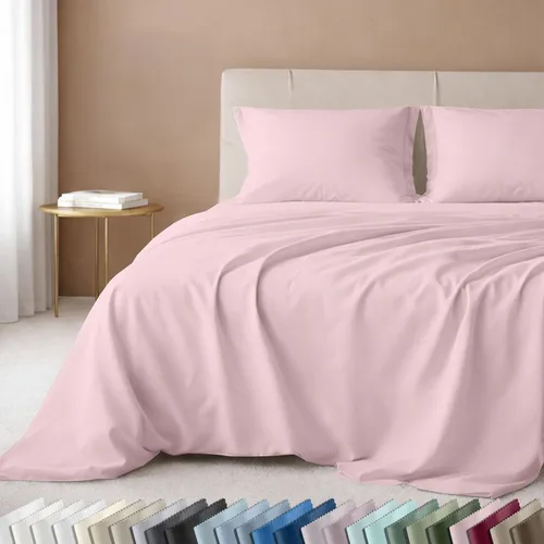 Vista 32 de California Design Den Juego de sábanas de lujo tamaño King - 100% algodón, 600 número de hilos, sábanas King de bolsillo profundo, ropa de cama