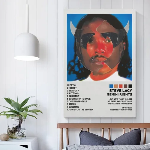 Vista 5 de QIAOZ Póster de Steve Lacy con diseño de derechos de Géminis para habitación, póster estético de arte de pared, 12 x 18 pulgadas (11.8 x 17.7 in)