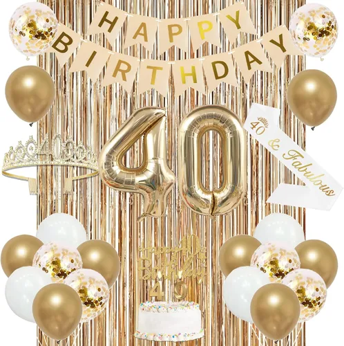 Vista 14 de Trgowaul Decoraciones de 9º cumpleaños para niñas, pancarta, banda y corona, decoración de pastel, globo de número 9, cortinas de flecos