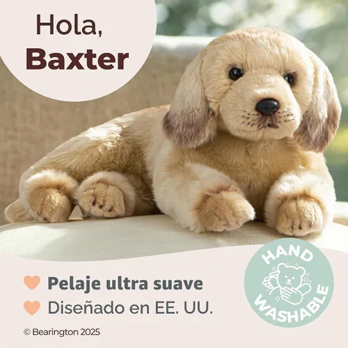 Vista 2 de Bearington Baker The Everyday Golden Retriever Animal de Peluche, Cachorro de Peluche de 13 Pulgadas, Ideal como Regalo de Navidad, San Valentín