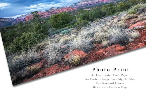 Vista 2 de Western Photography Print (Not Framed) Picture of Red Rocks and Desert Landscape on Chilly Spring Evening near Sedona Arizona Nature Wall Art