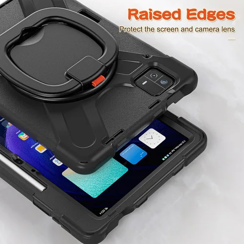 Vista 9 de Funda resistente para tablet, funda protectora multifunción con mango giratorio de 360 grados, correa de hombro extraíble para Mi Pad 6 6 Pro