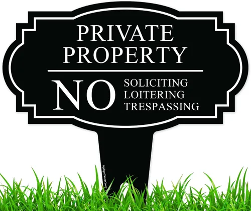 Vista 9 de Letrero de No Soliciting Yard (No Soliciting Yard Sign, No Solicitation In Ground de 11 x 11 pulgadas), ACM libre de óxido, resistente a