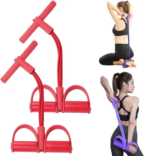 Vista 10 de Banda de resistencia elástica multifuncional para yoga, extractor de pedal de estiramiento mejorado 2026 con asas para entrenamiento de cuerpo
