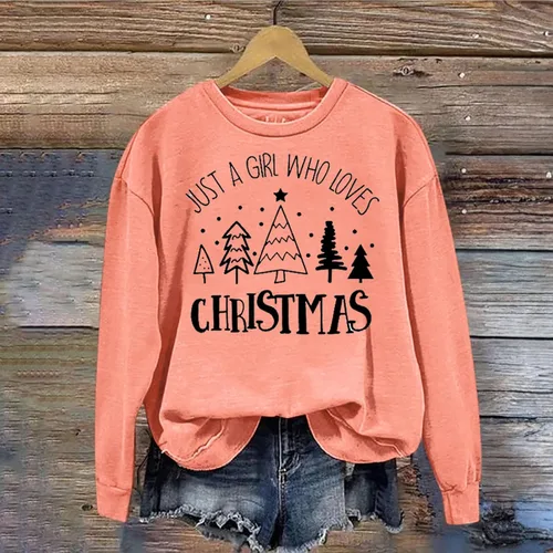 Vista 2 de Funny Christmas Shirts For Women Long Sleeve Graphic Pullover Tops Oversized Crewneck Christmas Sweatshirts