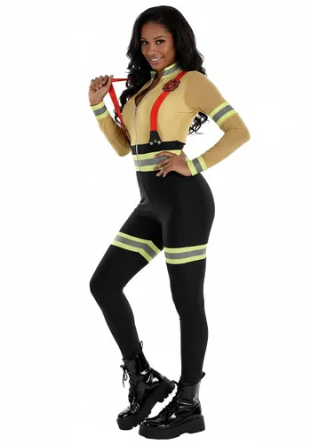 Vista 3 de Disfraz de Bombera Uniformada para Mujer Multicolor