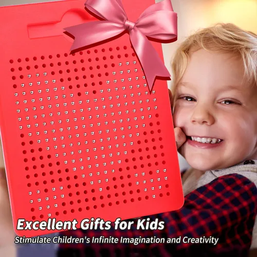 Vista 5 de MAGBLOCK Tablero magnético de dibujo para niños con bolígrafo magnético, juguetes educativos portátiles para niños y niñas, regalos ideales