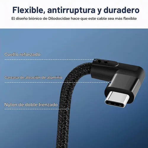 Vista 2 de Thsucords Cable de extensión USB C de 100 W, 0.3 pies, 10 Gbps 90 grados en ángulo recto USB C 3.2 macho a hembra, extensor de video 4K, cable