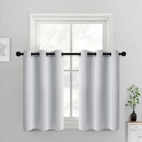 Vista 38 de Yakamok Cortinas opacas para dormitorio, aislamiento térmico, cortinas de oscurecimiento de habitación para sala de estar, juego de 2 paneles