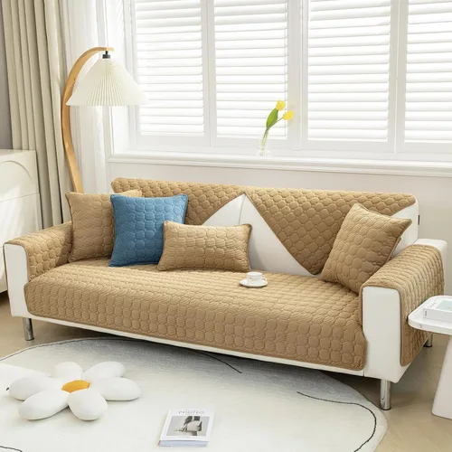 Vista 18 de MIFXIN Funda de cojín de felpa suave para sofá, funda de almohada de conejo esponjoso, protector de muebles para sofá seccional y respaldo