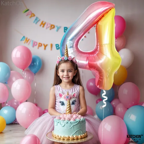 Vista 989 de KatchOn Globo negro del número 1 de 40 pulgadas, globo de feliz cumpleaños Large Mylar Number One Balloon for 1st Birthday Decorations, Foil
