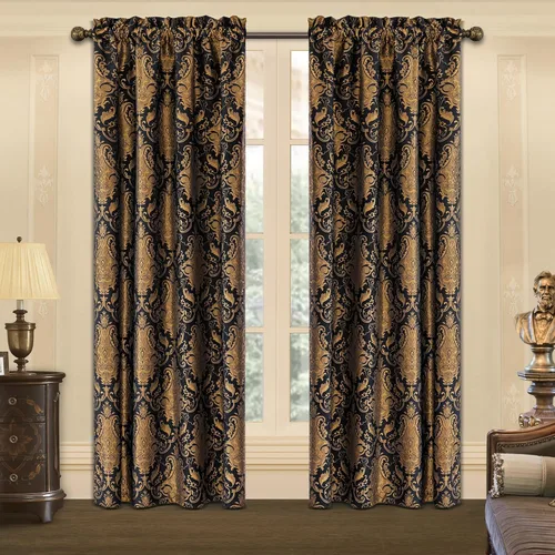 Vista 26 de Loom and Mill - Cortinas de lujo de jacquard para dormitorio, cortinas de damasco beige de 2 paneles con alzapaños, elegante cortina de ventana