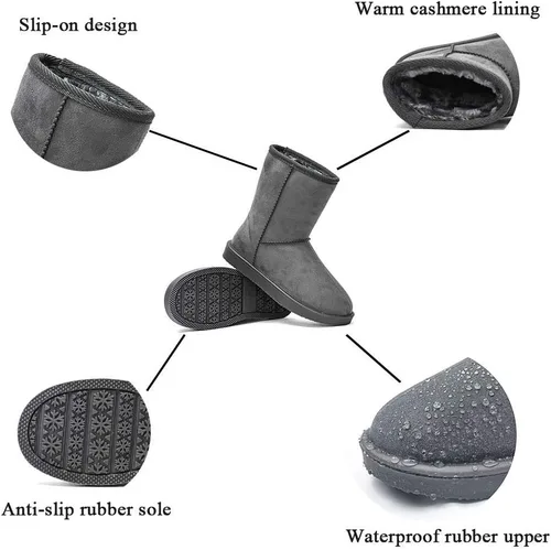 Vista 5 de DKSUKO - Botas de nieve clásicas impermeables para mujer