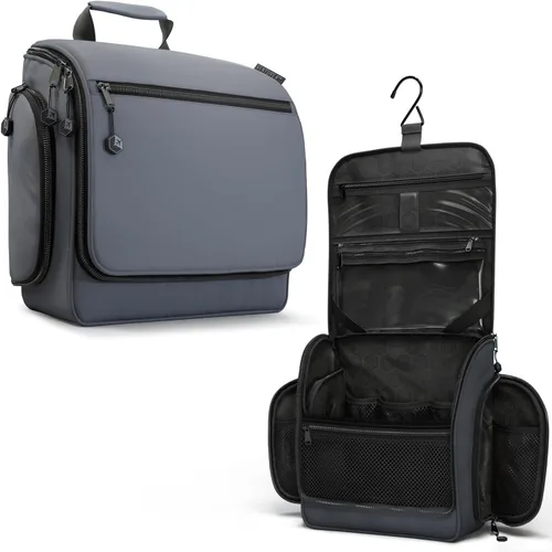 Vista 21 de VENTURE 4TH Neceser de viaje colgante para mujeres y hombres - Organizador grande de artículos de tocador con 18 compartimentos, bolsa extraíble