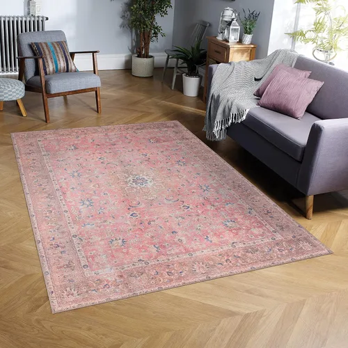 Vista 28 de GLN Rugs Traditional Collection - Alfombra de felpilla lavable a máquina, tradicional lavable, antideslizante, alfombra de felpilla de pelo corto