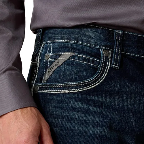 Vista 4 de ARIAT Jeans rectos para hombre M5 Straight Stretch Remming apilable pierna recta