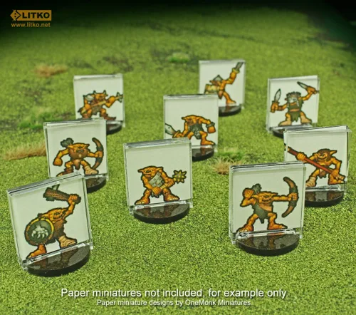 Vista 3 de LITKO Soporte de figura de papel Soporte para tarjetas de juego Bases de papel en miniatura para mostrador