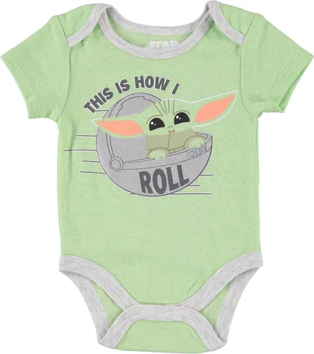 Vista 2 de Star Wars Body de bebé para niños, paquete de tres - Ropa de bebé Yoda