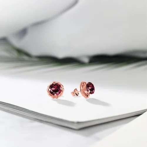 Vista 261 de Gem Stone King Aretes de plata de ley 925 de 0.236 in con piedra natal redonda para mujer