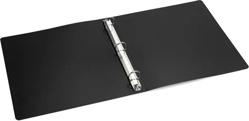 Vista 7 de Carpeta económica de 3 anillos redondos de 1 pulgada, con capacidad para 175 hojas, flexible, ligera, paquete de 4, apertura lateral, color negro