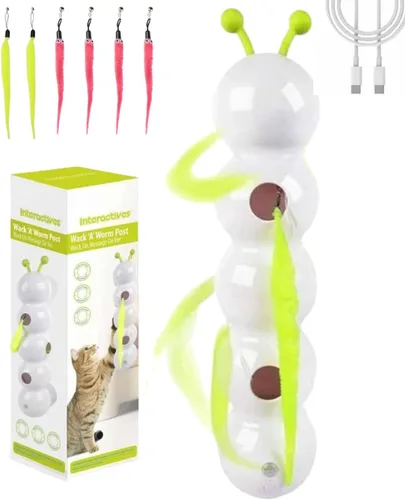 Vista 12 de Caterpillar - Juguete inteligente interactivo para gatos, juguetes recargables activados por movimiento, resistentes a las mordeduras, juguetes