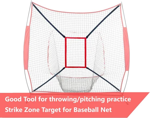 Vista 2 de Objetivo Strike Zone para red de béisbol y softbol, objetivo de práctica para lanzamiento, golpeo, bateo y atrapada, ayudas de entrenamiento
