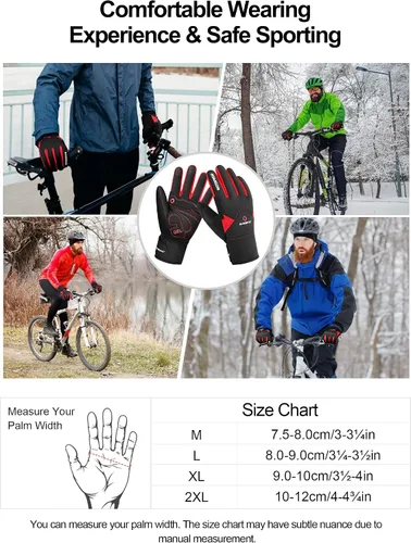 Vista 6 de INBIKE Men's Winter Cold Weather Thermal Windproof Gel Bike Gloves