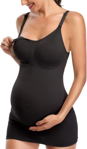 Vista 2 de BRLIDO Camiseta sin mangas de lactancia para mujer, brasier integrado para lactancia materna