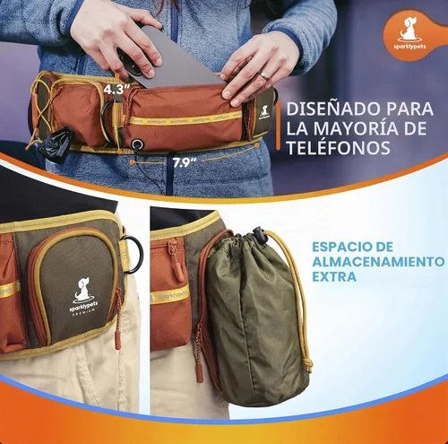 Vista 3 de SparklyPets Correa de perro dual manos libres, mediana y grande (marrón)