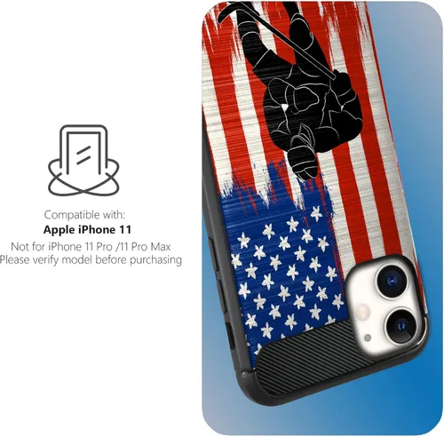 Vista 3 de CasesOnDeck - Funda compatible con Apple iPhone 11 / iPhone XI (2019) de 6.1 pulgadas, funda delgada de fibra de carbono TPU para acentuar arañazos