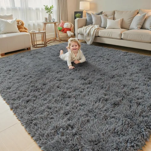 Vista 29 de Alfombras pequeñas de 2 x 3 pies, alfombra negra para dormitorio, alfombra moderna de pelo largo, alfombra pequeña, alfombra de noche esponjosa