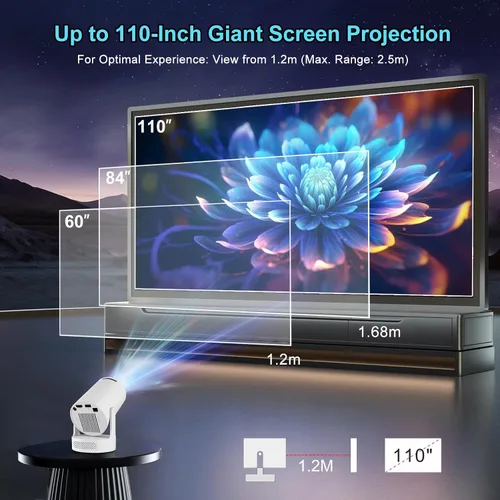 Vista 4 de Mini proyector portátil con aplicación TranScreen, proyector de película inteligente para TV Stick, teléfono inteligente, iPhone y USB, soporte 4K