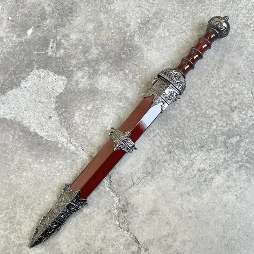 Vista 6 de Espada romana de Gladius de 17 pulgadas con grabado celta medieval, decorativo histórico Réplica para decoración de pared de adornos coleccionables